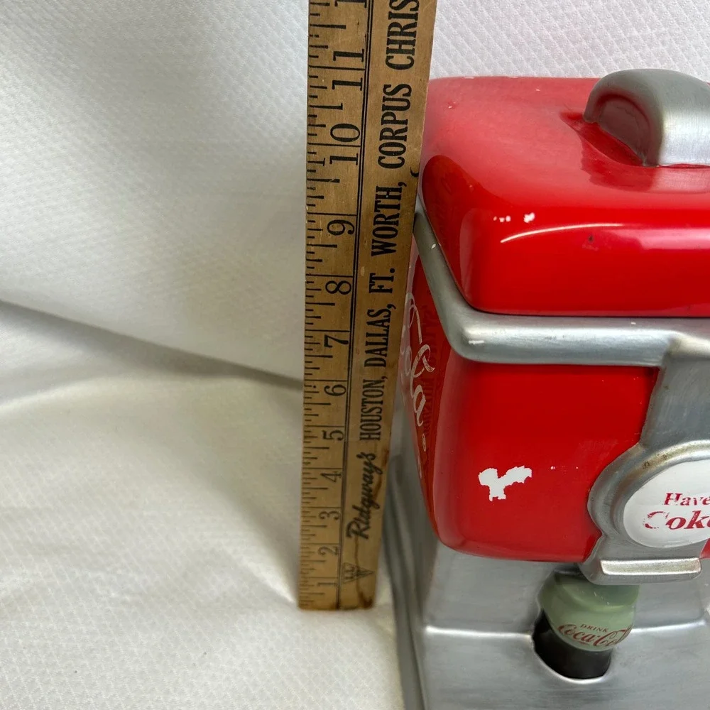 Coca-Cola Soda Fountain Dispenser Ceramic Cookie Jar Gibson 2003 Red Silver